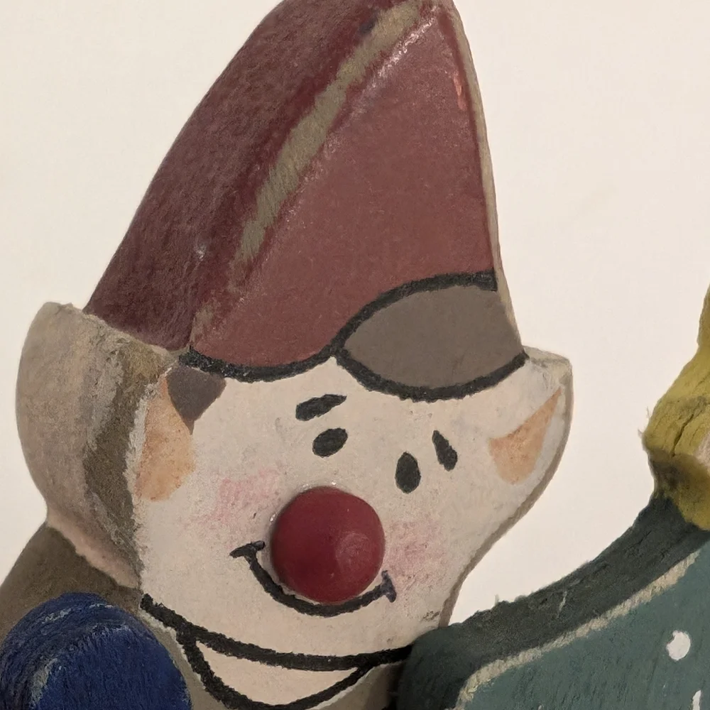 VTG Elf For Pull-Along Wooden Santa's Toy Factory Christmas Decor ELF ONLY